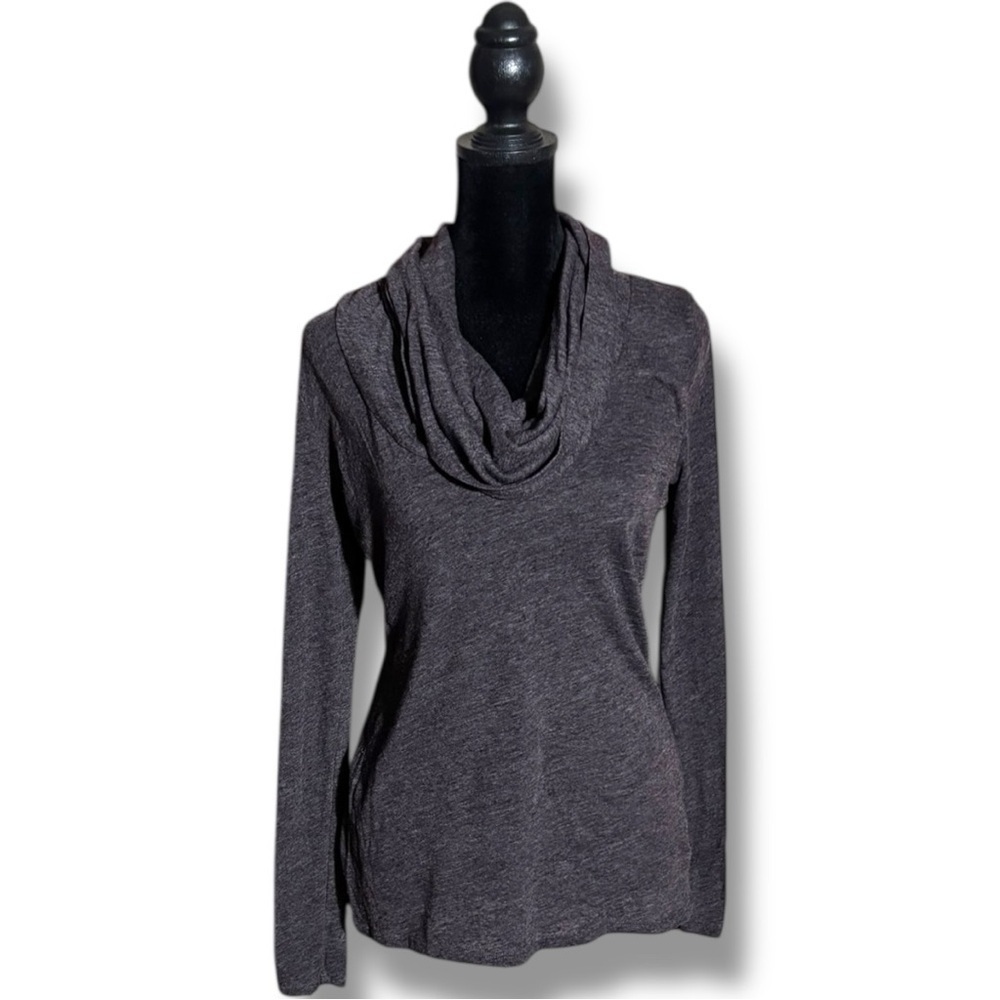 GAP Deep Purple/Gray Cowl neck Long Sleeve Lightweight Knit Sweater Top